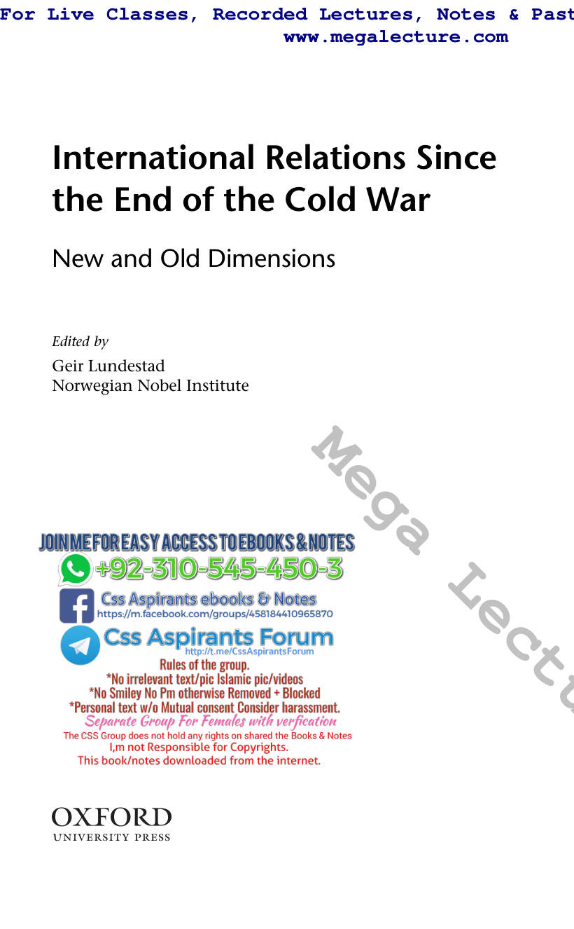 Page 2 of International Relations Since The End Of The Cold War New And Old Dimensions