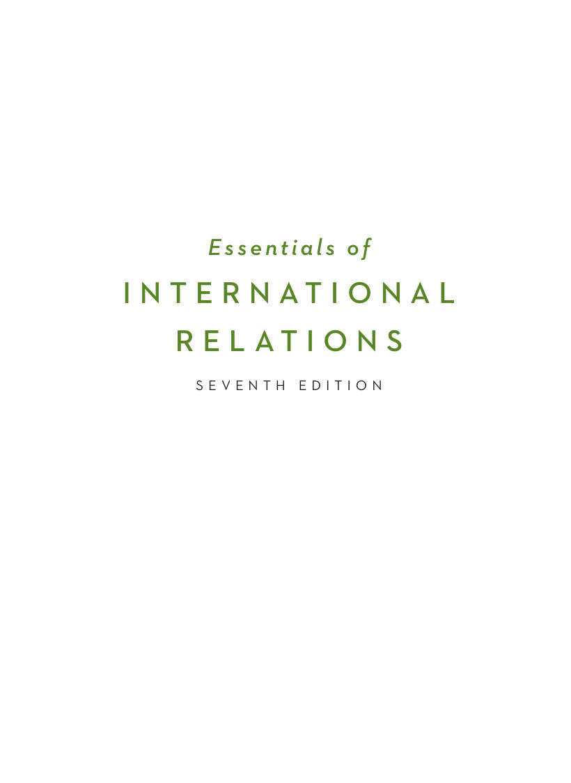 Page 2 of Karen A. Mingst Ivan M. Arreguin Toft Essentials Of International Relations W. W. Norton Co 2017
