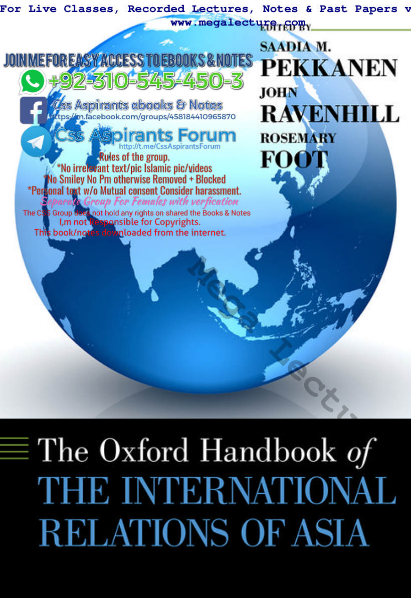 Page 1 of The Oxford Handbook Of The International Relations Of Asia By Sssdia M Pekkanen