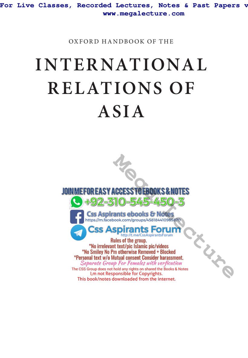 Page 2 of The Oxford Handbook Of The International Relations Of Asia By Sssdia M Pekkanen