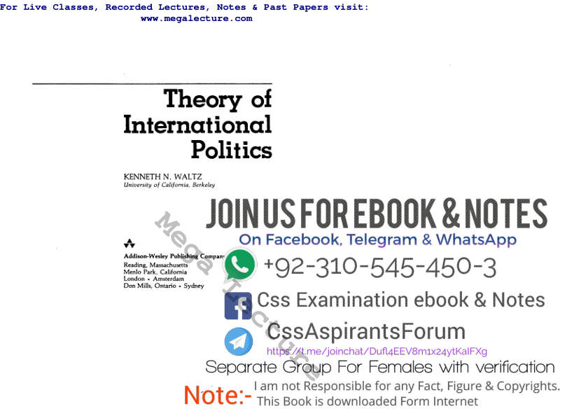 Page 1 of Theory Of International Politics By Kenneth Waltz