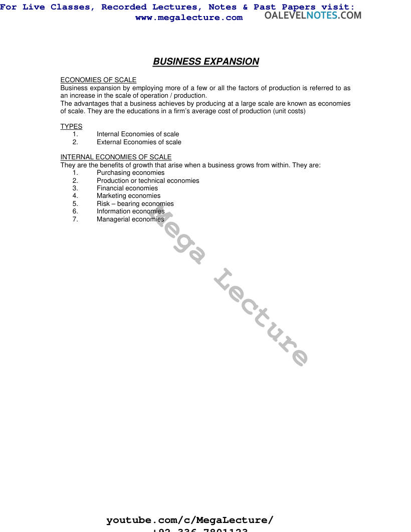 Page 1 of Business Expansion