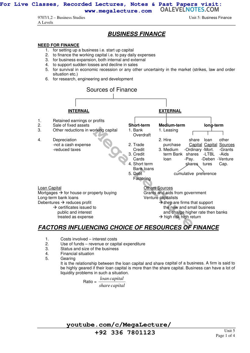 Page 1 of Business Finance 2