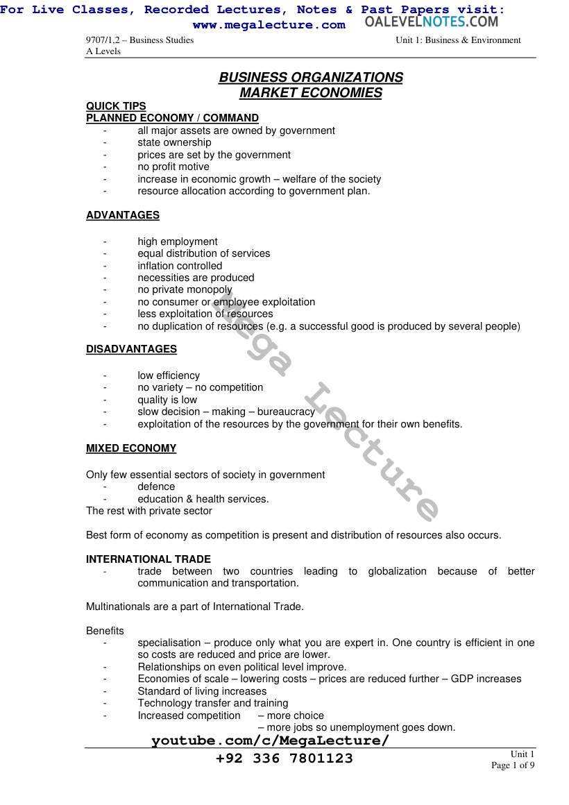 Page 1 of Business Organization