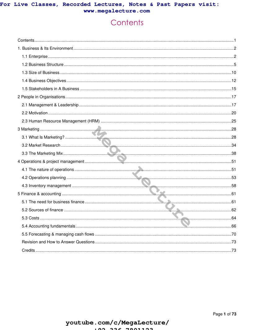 Page 2 of Business Studies AS Level Notes