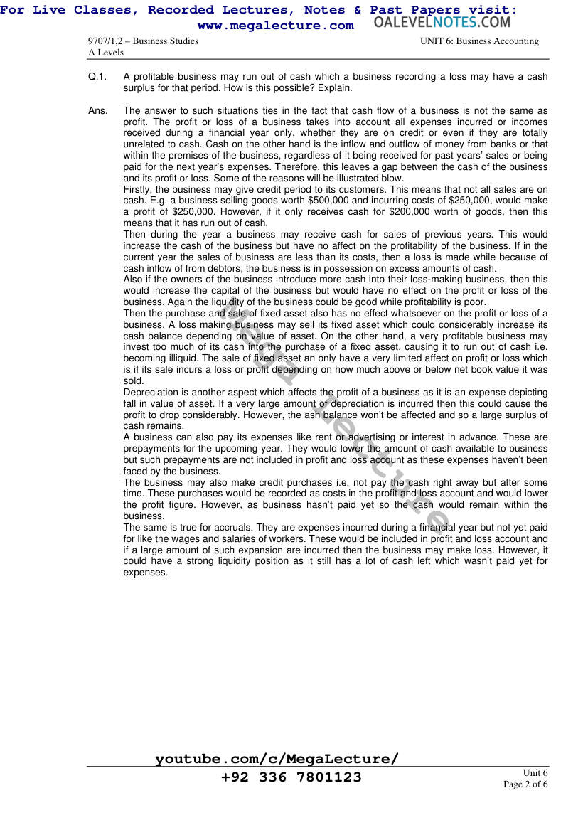 Page 2 of Cashflow Management
