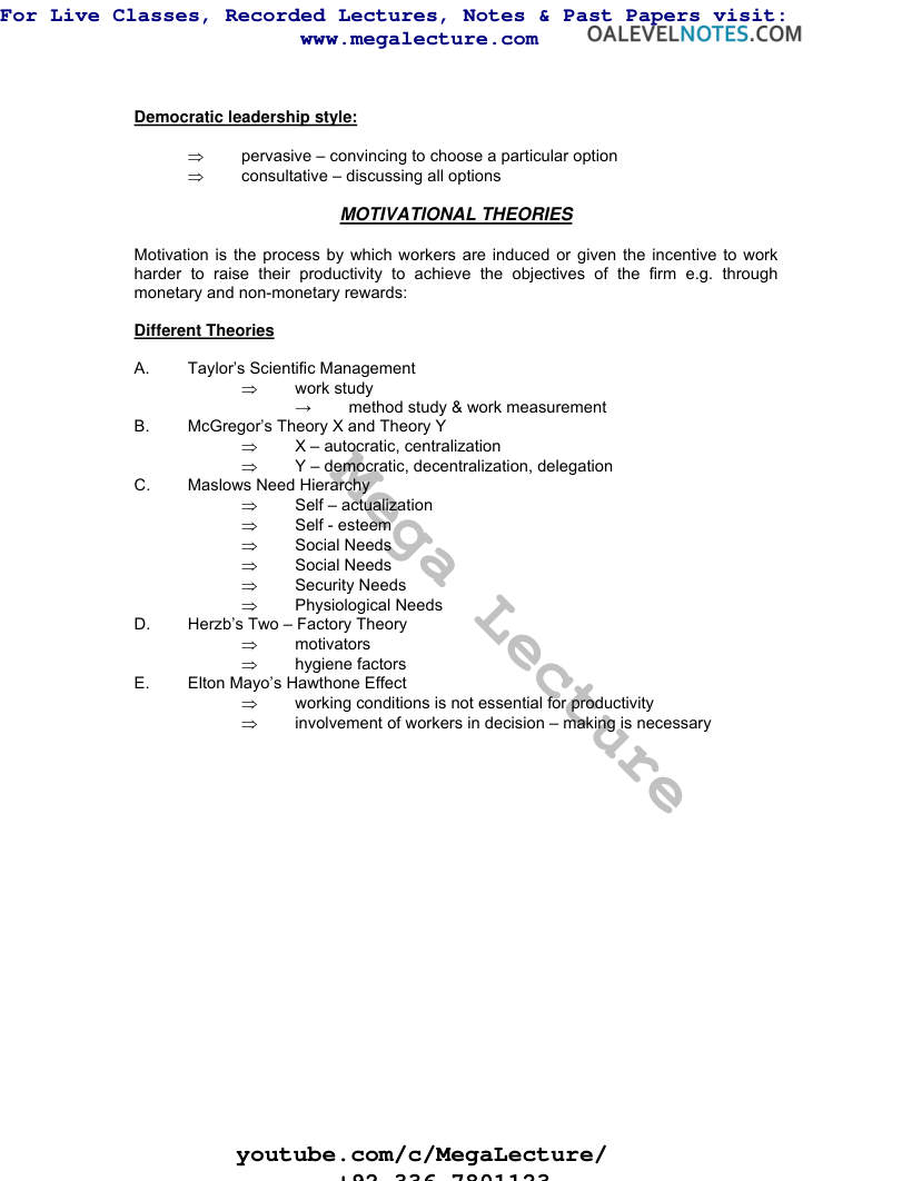 Page 1 of Democratic Leadership Style