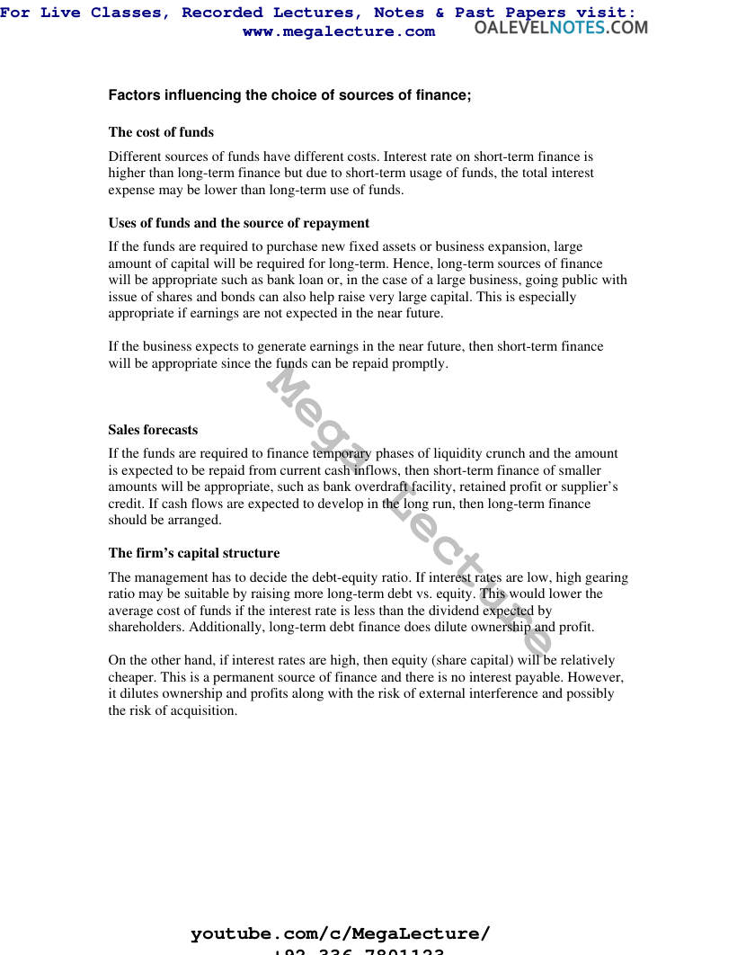 Page 2 of Financing A Business