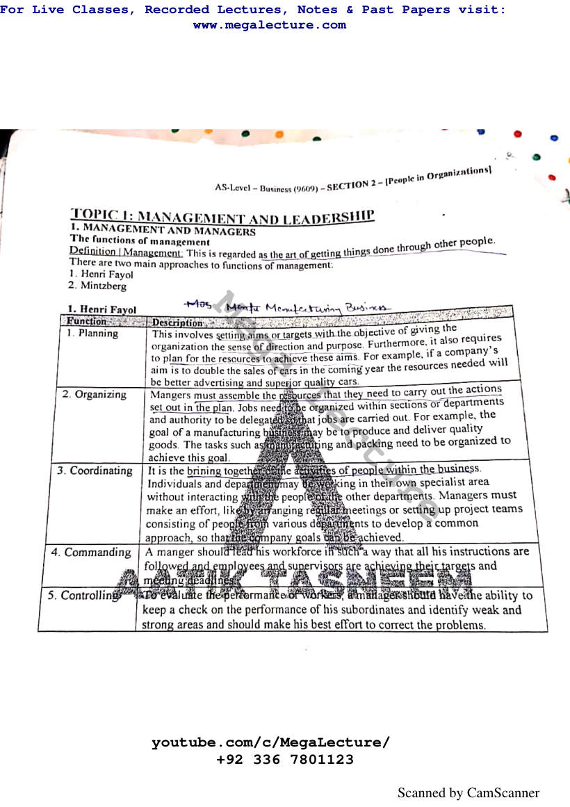 Page 1 of Management In Leadership