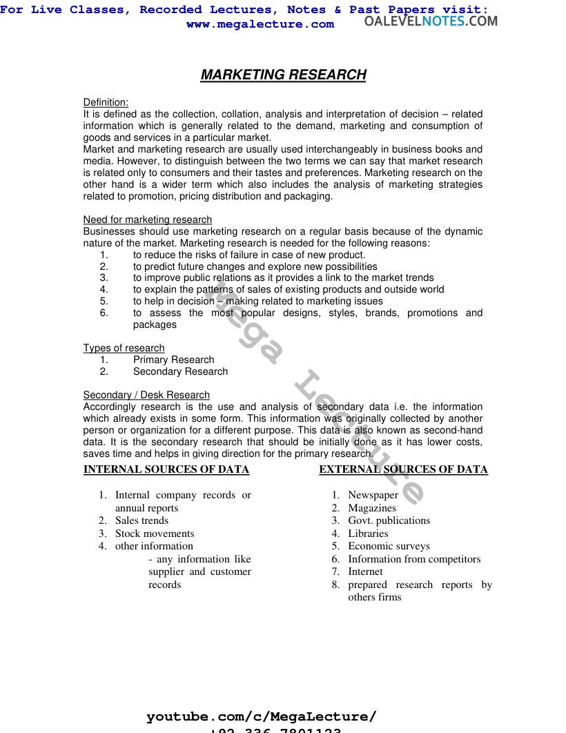 Page 1 of Marketing Research