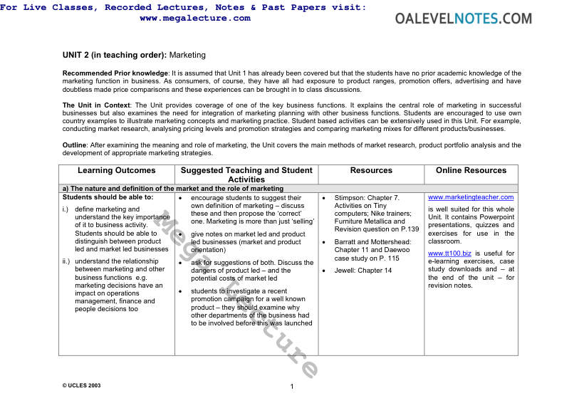Page 1 of Marketing