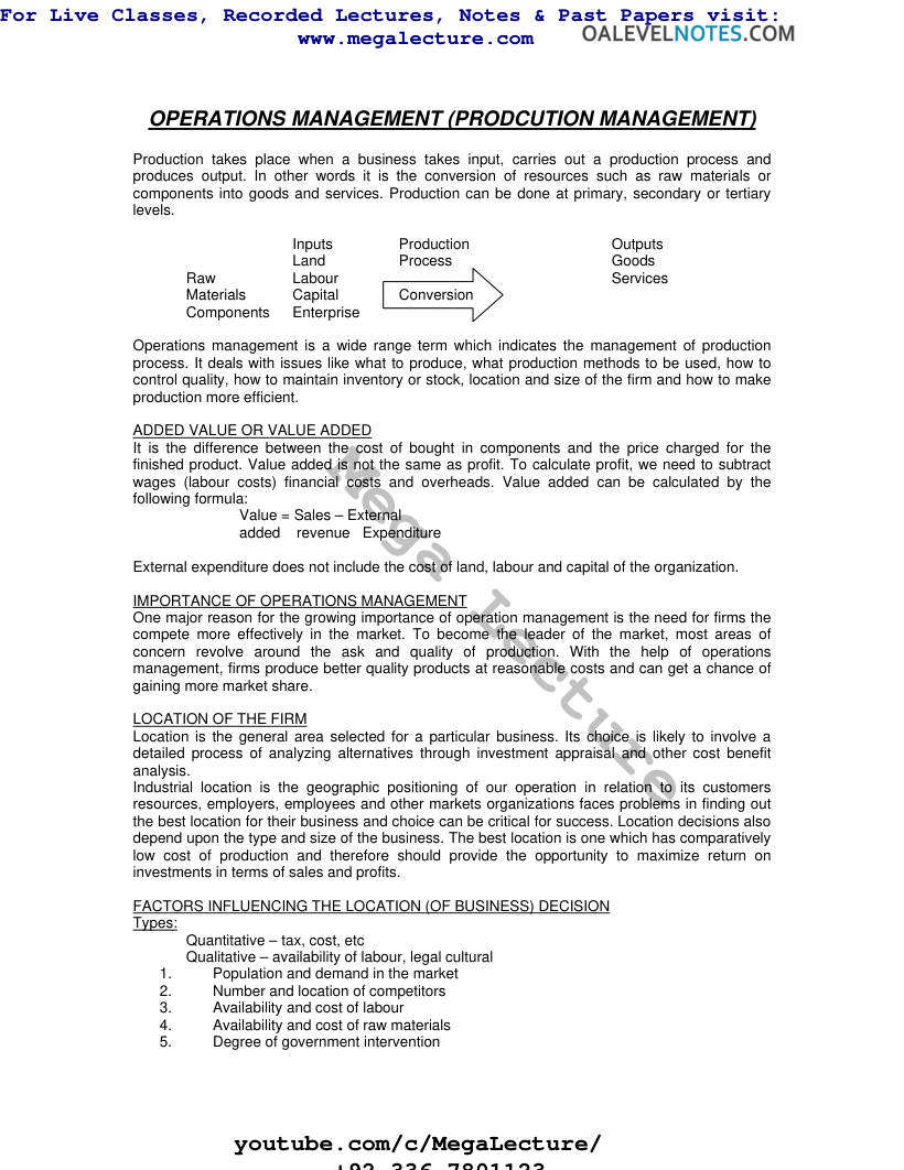Page 1 of Operation Management 3