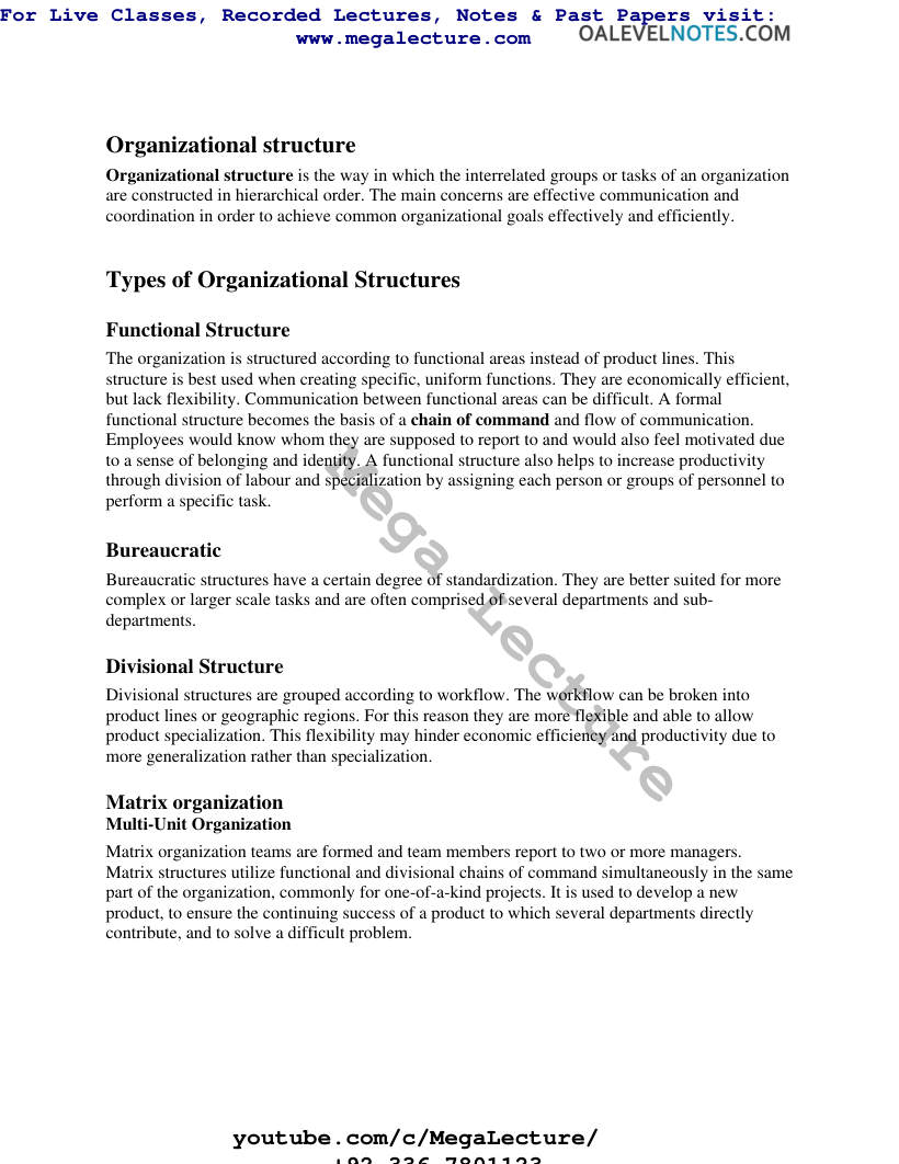 Page 1 of Organizational Structure