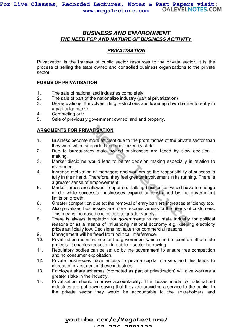 Page 1 of Unit 1 Business And The Environment B