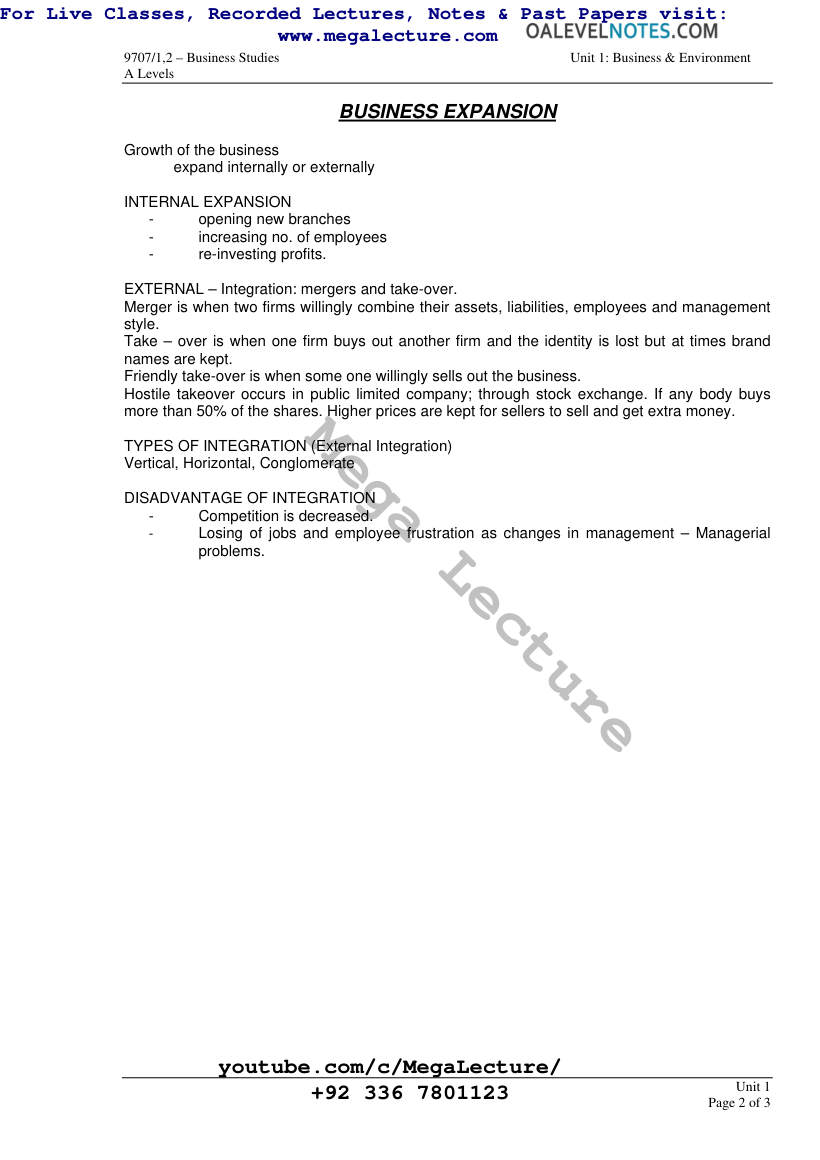 Page 2 of Unit 1 Business And The Environment
