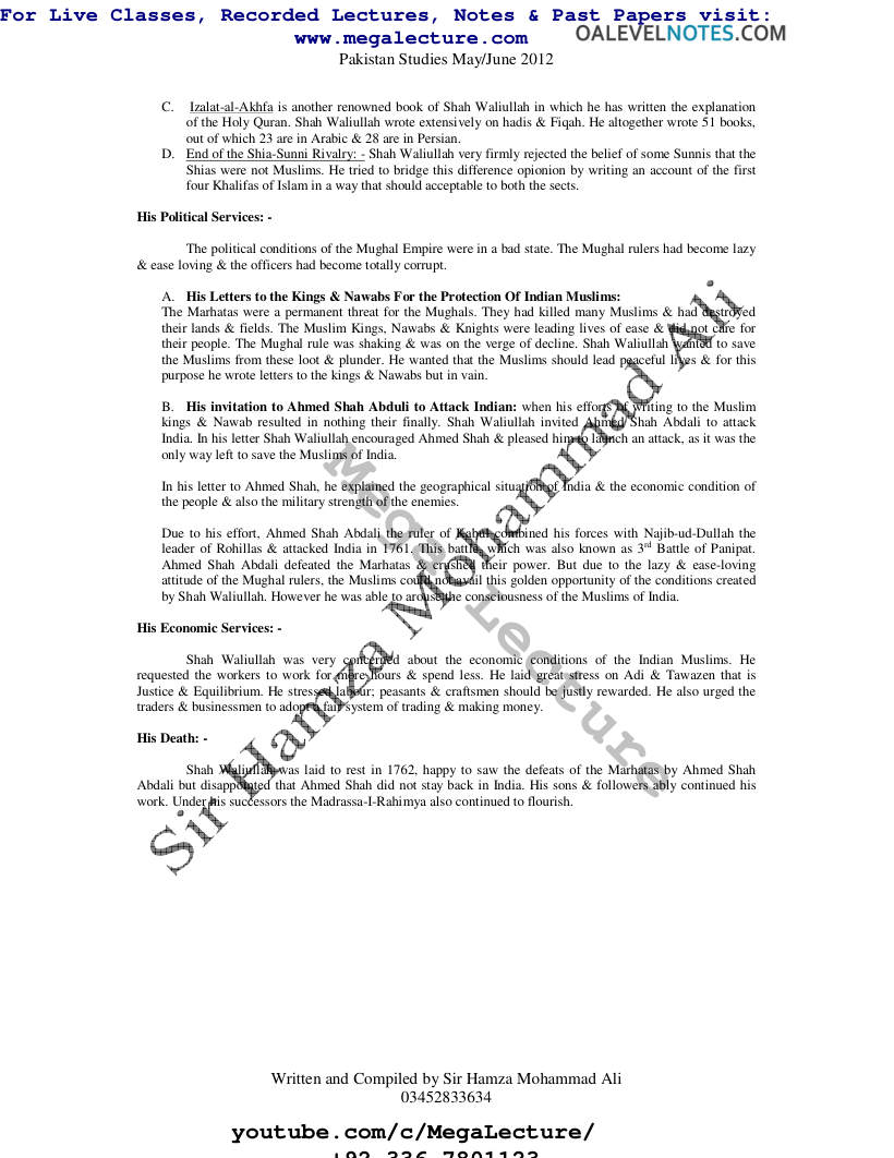 Page 2 of Shah Wali Ullah