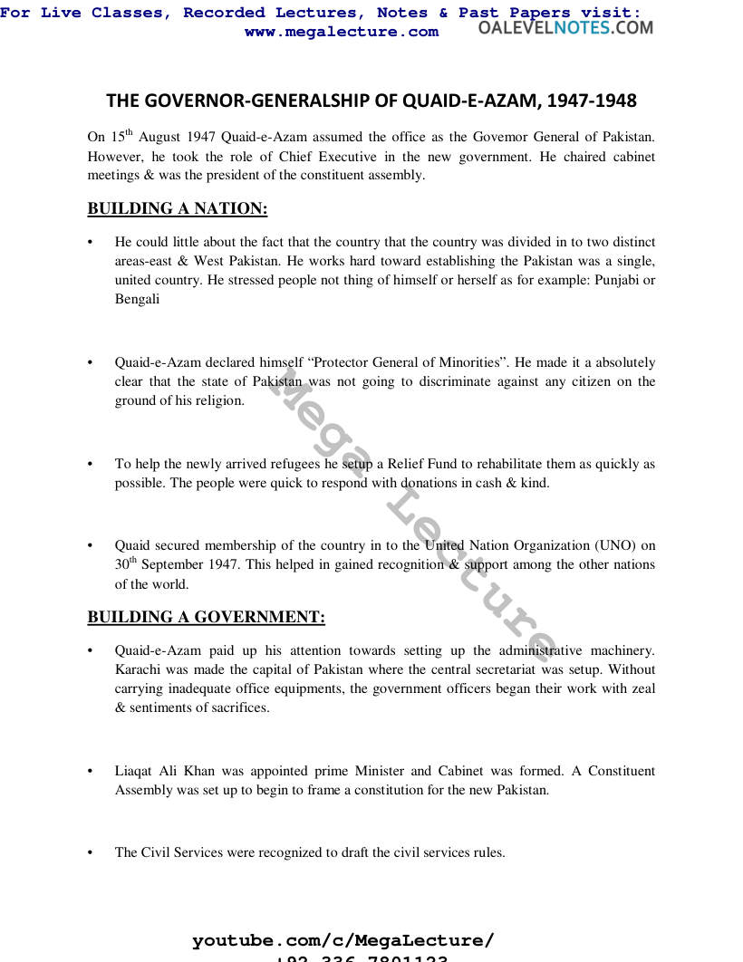 Page 1 of The Governor General Of Pakistan