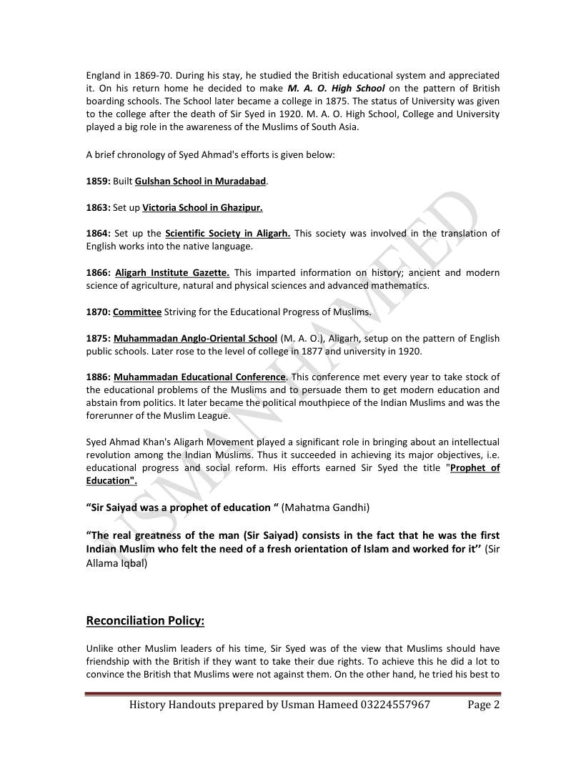 Page 2 of 7. Sir Syed Ahmed Khan 1817 1898