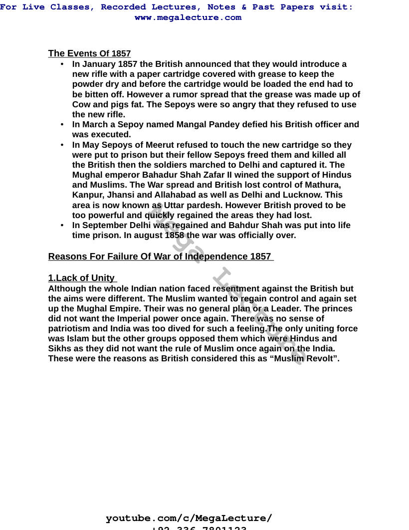 Page 2 of Key Question 3: War Of Independence 1857