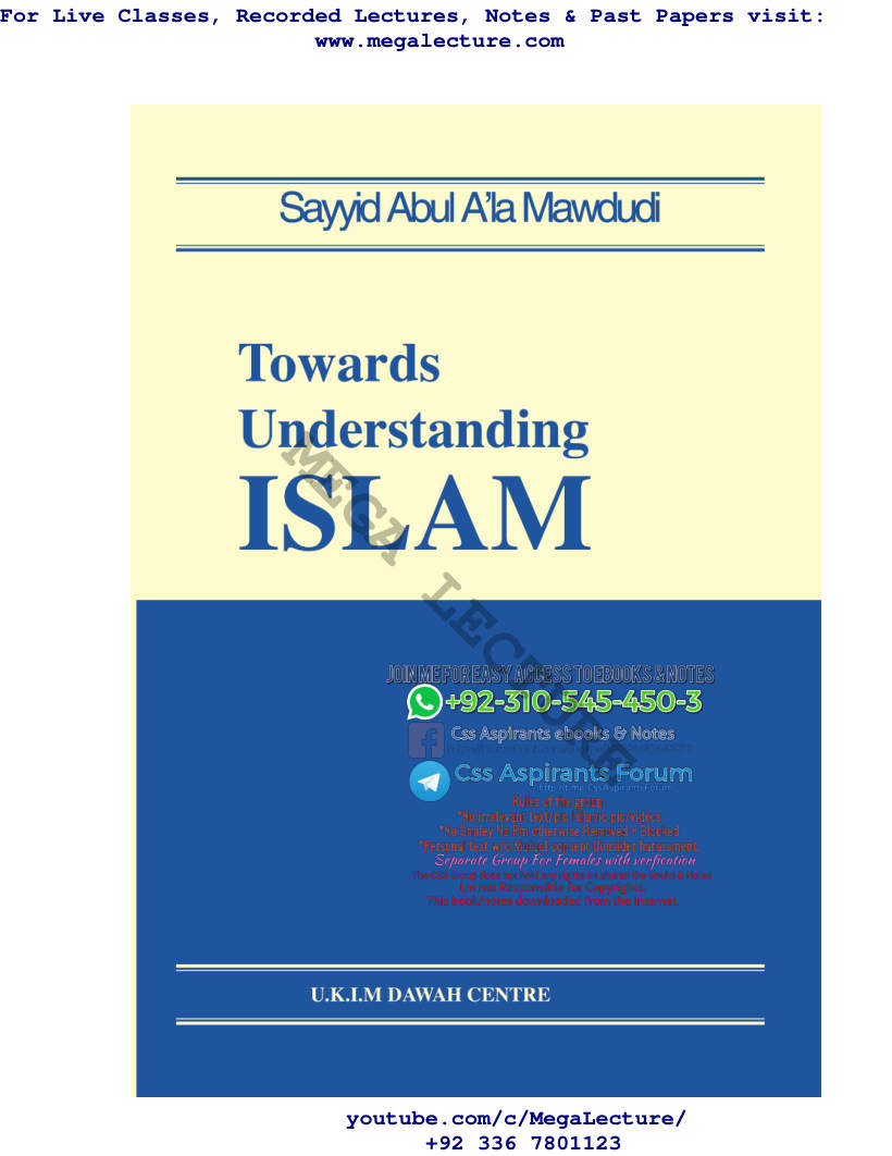 Page 1 of Towards Understanding Islam By Syed Abul Ala Maududi