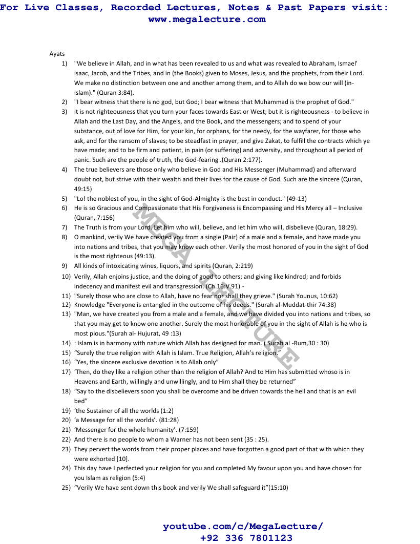 Page 1 of Ayats And Ahaadees