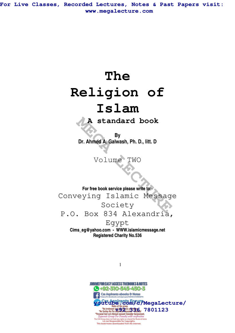 Page 1 of The Religion Of Islam Vol 2
