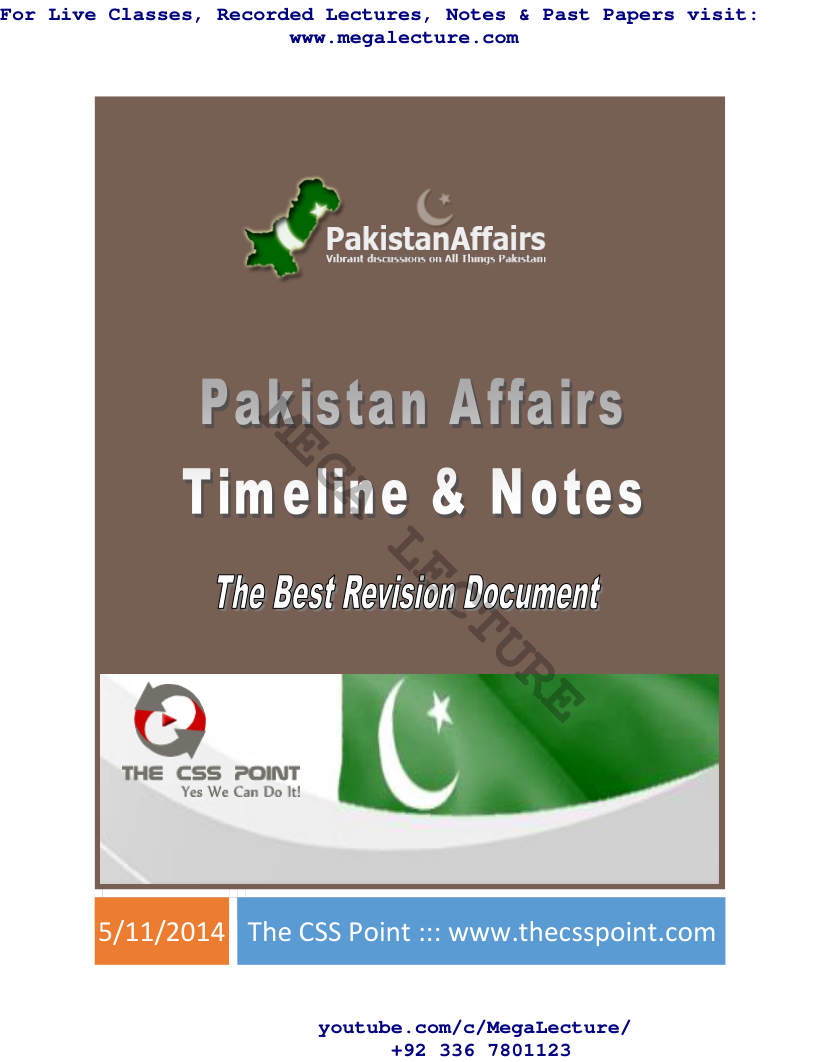 Page 1 of CSS Pakistan Affairs Timeline And Notes1