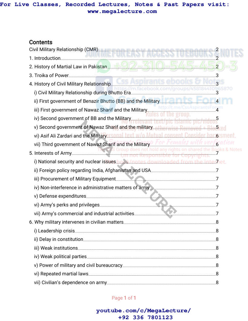 Page 1 of Pak Affairs Post Partitioncurrent Affairs