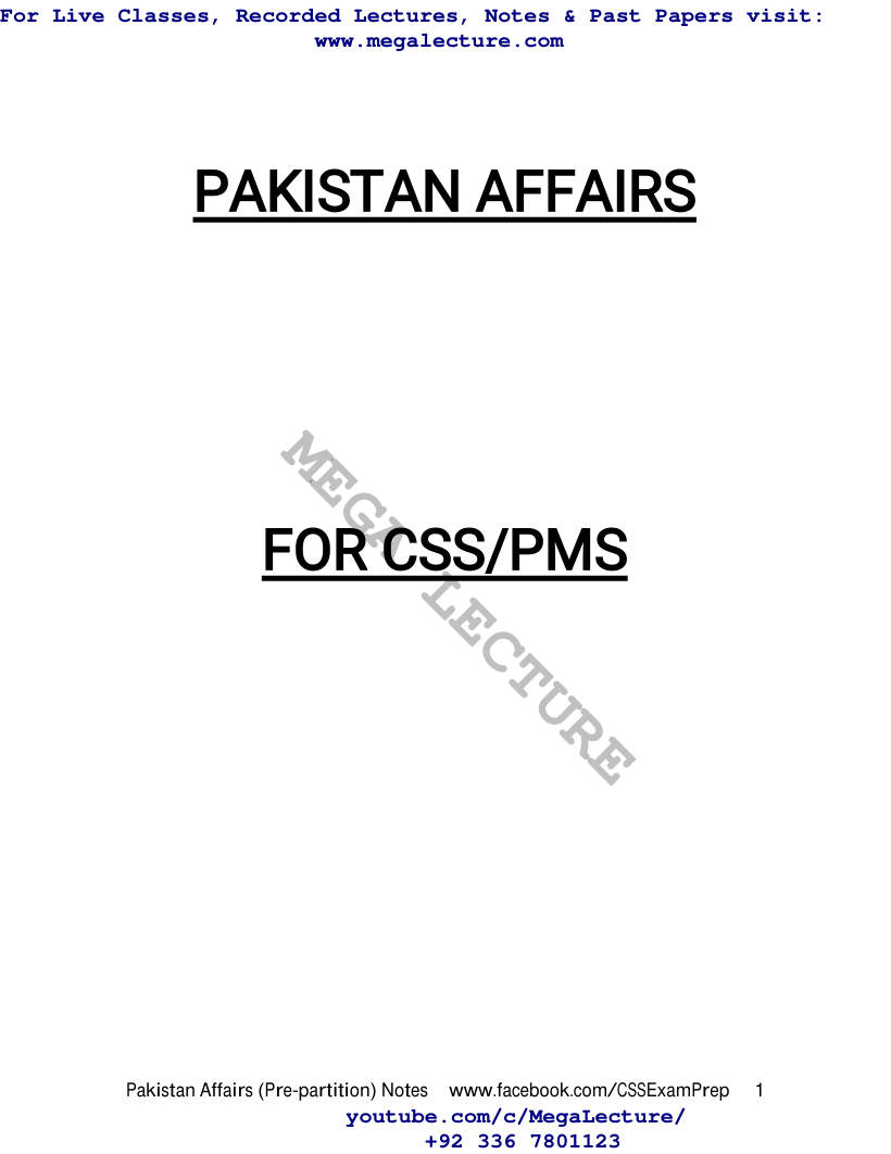 Page 2 of Pakistan Affairs Pre Partition Notes