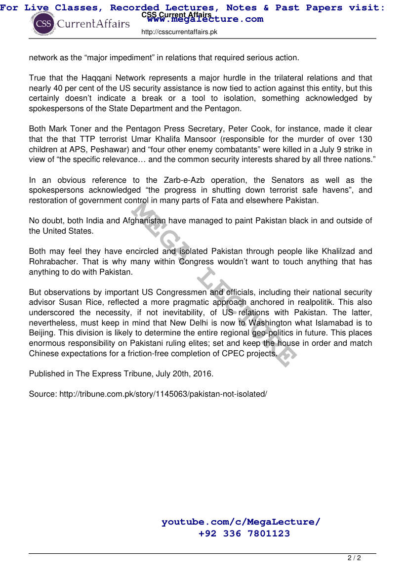 Page 2 of Pakistan Is Not Isolated Imtiaz Gul
