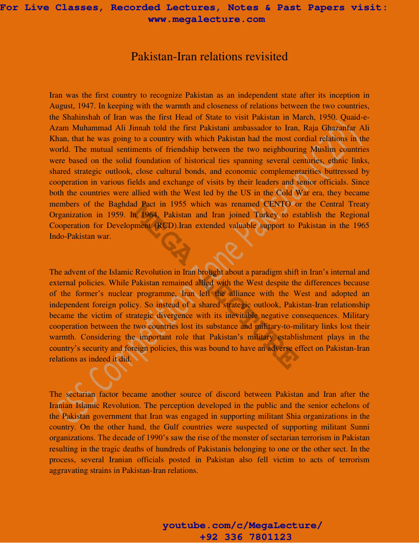 Page 1 of Pak Iran Relations 1