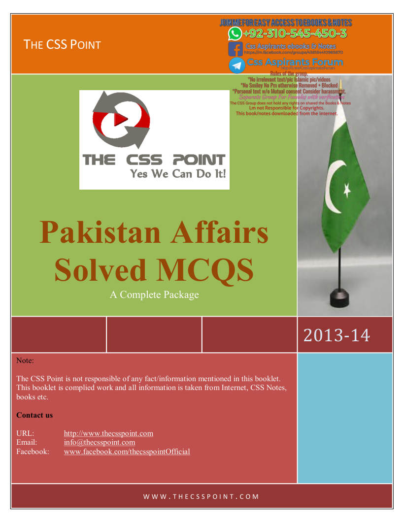 Page 1 of Pakistan Affairs Solved MCQs A Complete Package