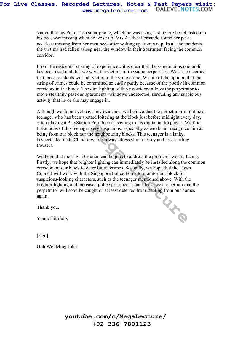 Page 2 of Sample Formal Letter 1