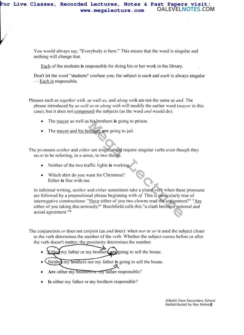 Page 2 of Subject Verb Agreement