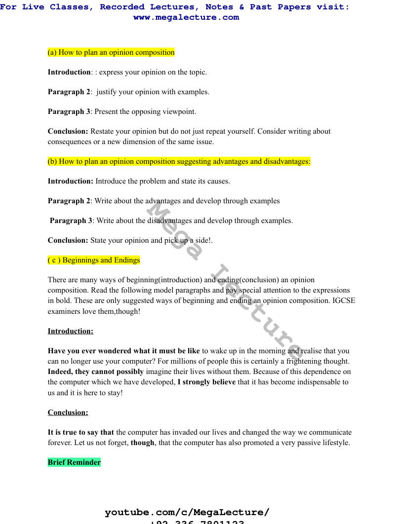 Page 1 of Tips For Writing Composition