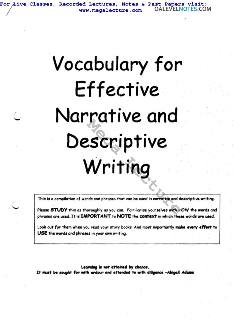 Page 1 of Vocabulary