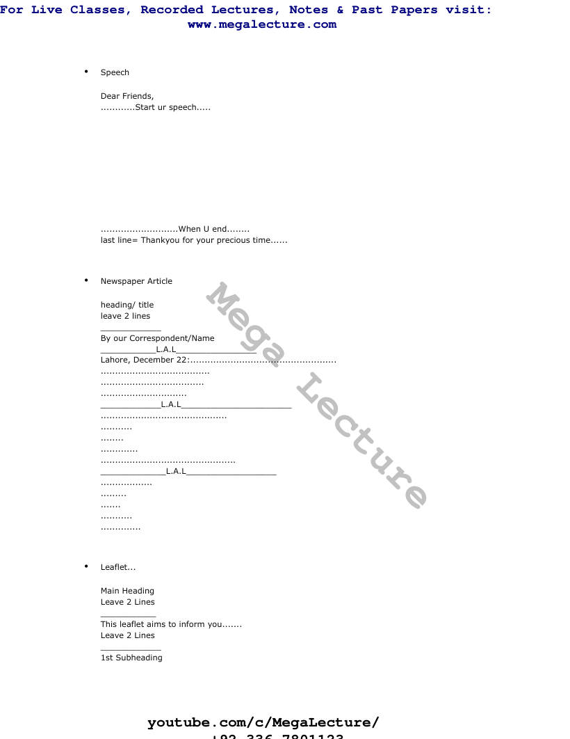 Page 1 of English Directed Writing Layout