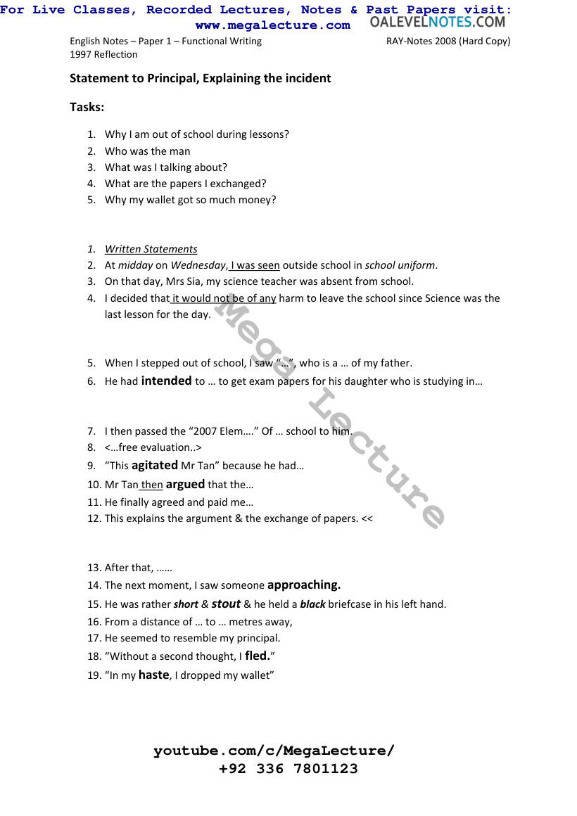 Page 1 of Functional Writing Formats