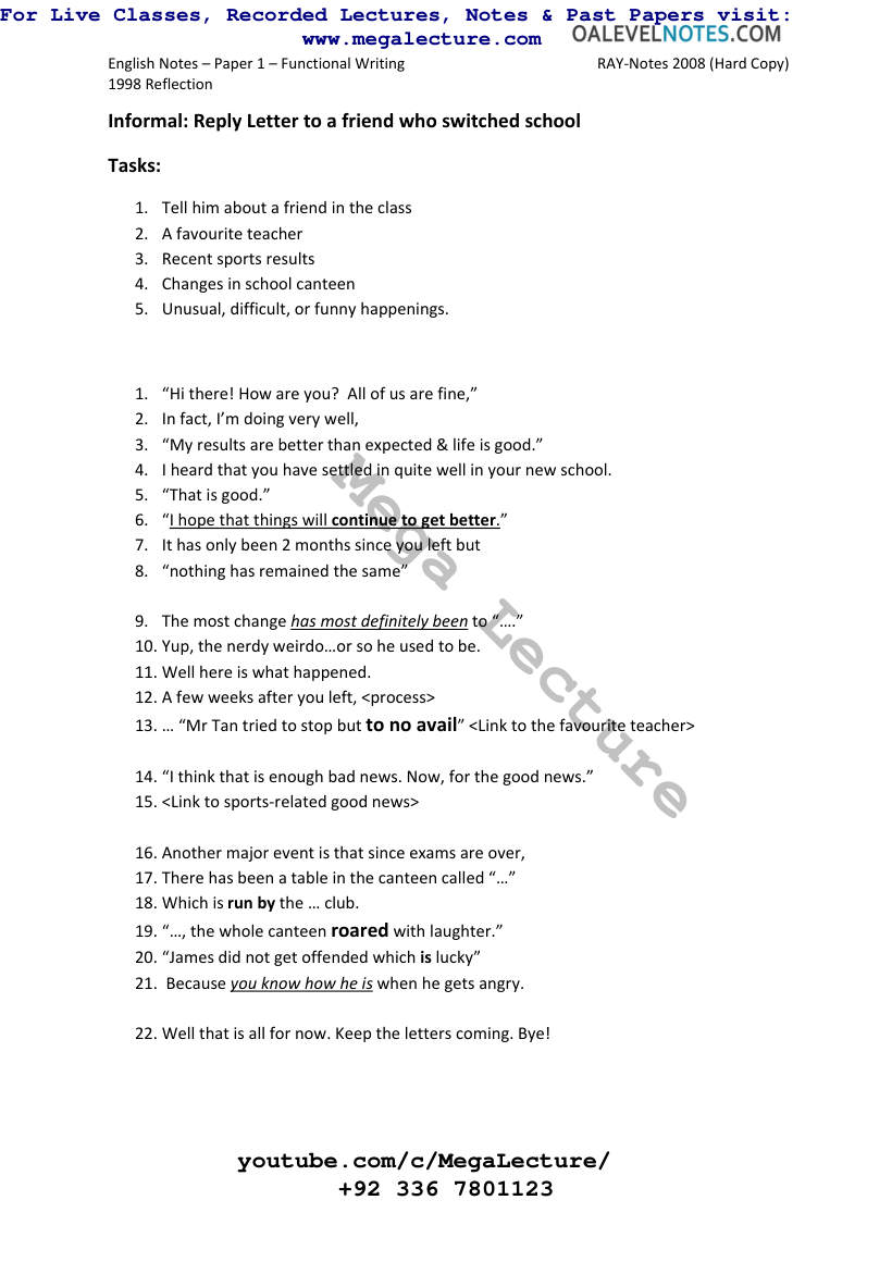 Page 2 of Functional Writing Formats