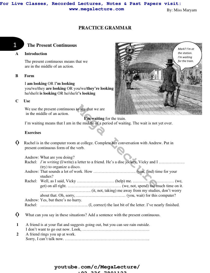 Page 1 of Grammar Practice