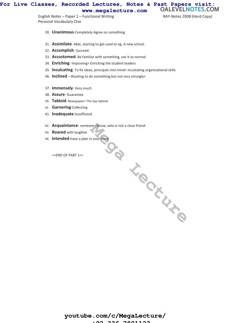 Page 2 of Personal Vocabulary