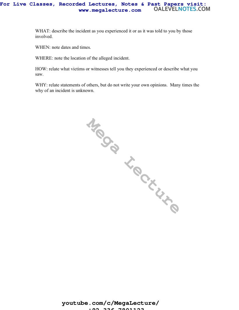 Page 2 of Report Writing Details