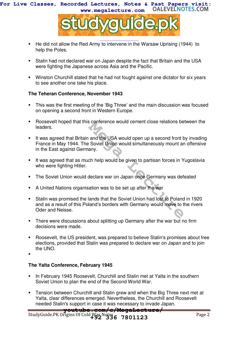 Page 2 of Cold War: Origins — Notes (PDF)