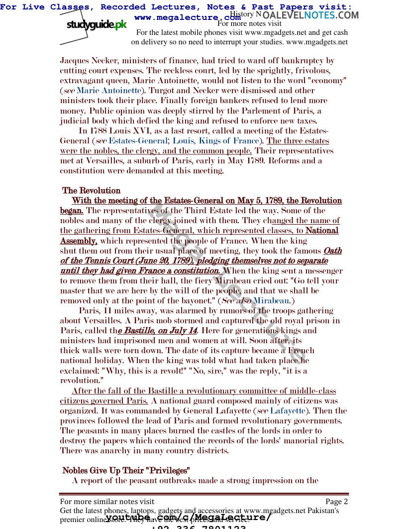 Page 2 of French Revolution — Notes (PDF)