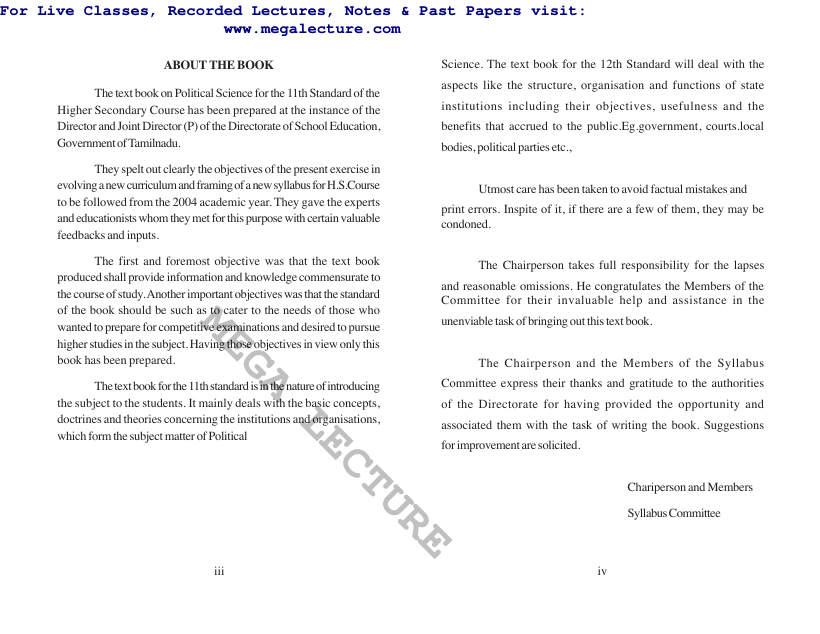 Page 1 of Political Science Book