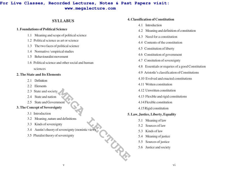 Page 2 of Political Science Book