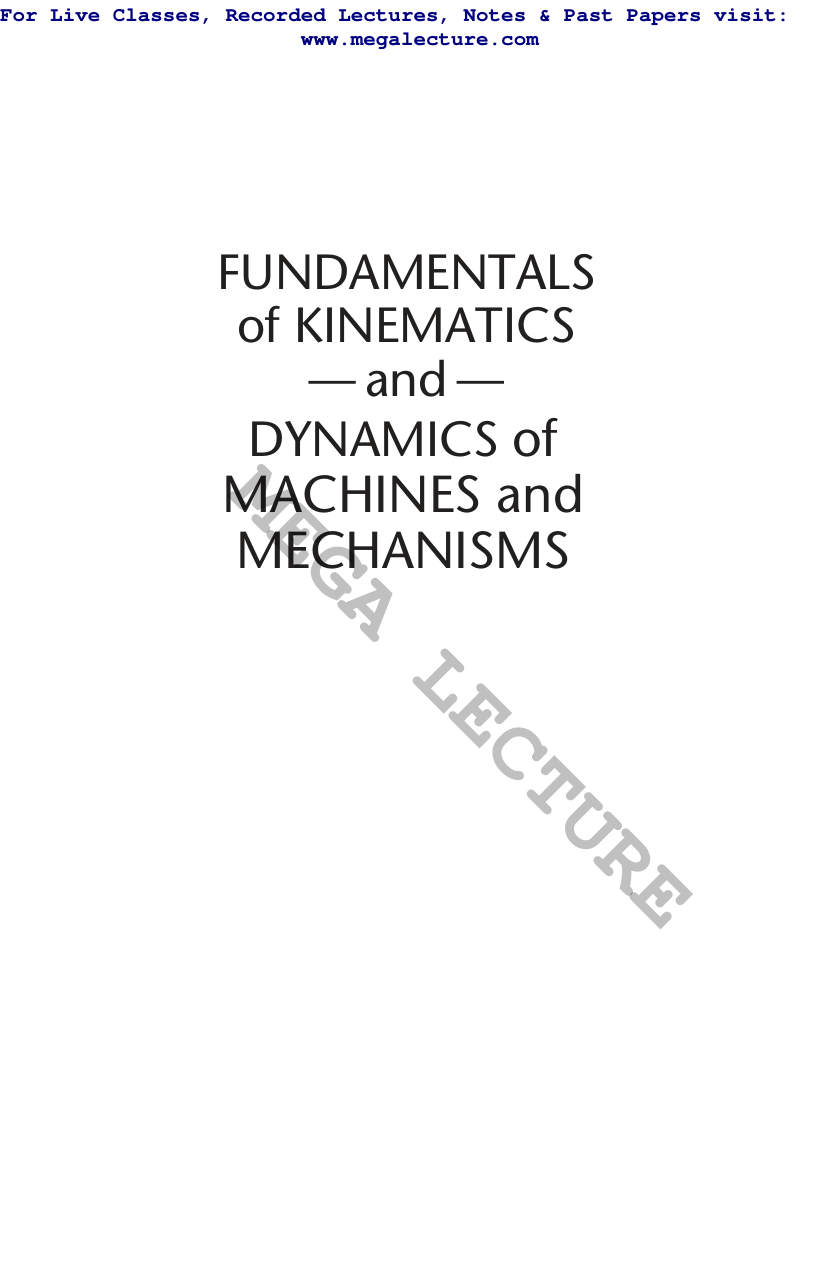 Page 1 of Fundamental Of Kinematics Dynamic