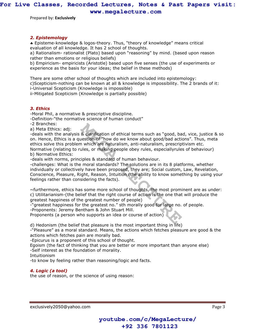 Page 2 of Philosophy Complete Notes