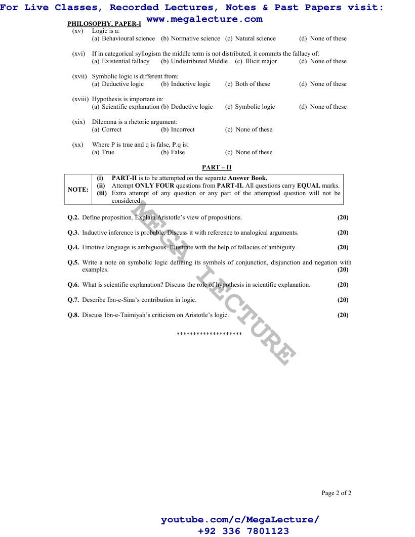 Page 2 of Philosophy I II 2010