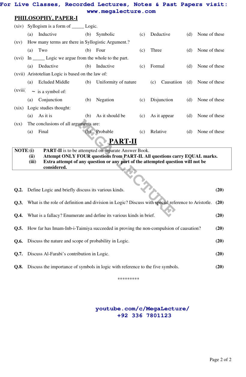 Page 2 of Philosophy I II 2011